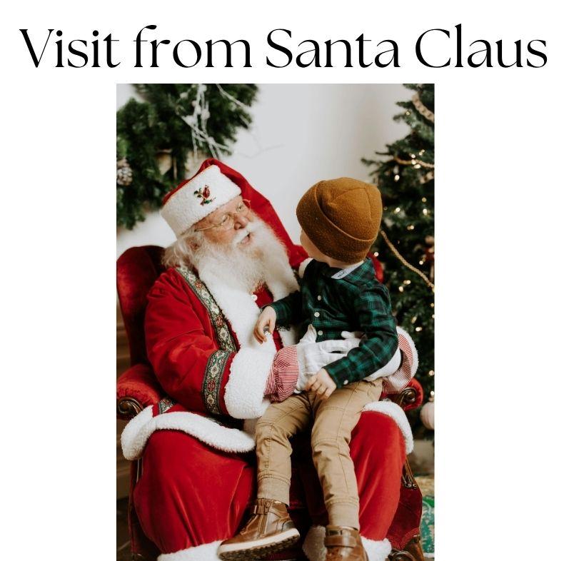 Santa Claus with a child on his lap
